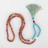 8mm Sandalwood Turquoise Bead Necklace Chakra Colorful Pray Easter