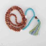 8mm Sandalwood Turquoise Bead Necklace Chakra Colorful Pray Easter