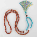 8mm Sandalwood Turquoise Bead Necklace Chakra Colorful Pray Easter