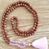 8mm Sandalwood Rose Quartz Gemstone Beads Necklace Spiritual Chakra DIY