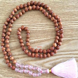 8mm Sandalwood Rose Quartz Gemstone Beads Necklace Spiritual Chakra DIY