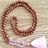 8mm Sandalwood Rose Quartz Gemstone Beads Necklace Spiritual Chakra DIY