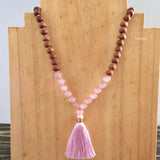 8mm Sandalwood Rose Quartz Gemstone Beads Necklace Spiritual Chakra DIY