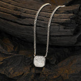 925 Silver Diamond Necklace Platinum-Plated Tank Chain