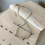 925 Silver Gypsophila Chain Choker Round Bead Necklace for Women