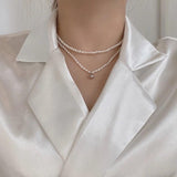 925 Silver Small Pearl Choker Necklace Classic Jewelry