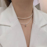 925 Silver Small Pearl Choker Necklace Classic Jewelry
