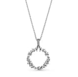 925 Silver Hearts Pendant Circle Necklace For Women