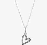 925 Silver Hearts Pendant Circle Necklace For Women
