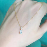 Sterling Silver Perfume Bottle Necklace with Zircon for Women