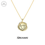 925 Silver Plated Elephant Coin Pendant Necklace for Women