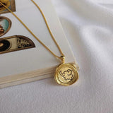 925 Silver Plated Elephant Coin Pendant Necklace for Women