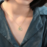 925 Silver Plated Elephant Coin Pendant Necklace for Women