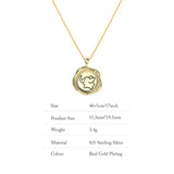 925 Silver Plated Elephant Coin Pendant Necklace for Women
