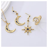 925 Silver Moon Necklace w/Zircon Collarbone Chain