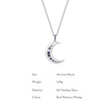925 Silver Moon Necklace w/Zircon Collarbone Chain