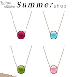 925 Sterling Silver Necklace Four Beads Charm Silver Necklace