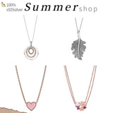 S925 Silver Pandora DIY Loop Necklace for Women's Anniversary