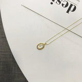 Sterling Silver Natural Shell Oval Pendant Necklace for Women