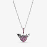 Women's 925 Silver Hearts Pendant Circle Necklace