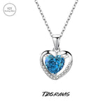 925 Real Silver Simulated Diamond Heart Pendant Necklace