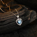 925 Real Silver Simulated Diamond Heart Pendant Necklace