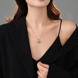 925 Real Silver Simulated Diamond Heart Pendant Necklace