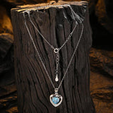 925 Real Silver Simulated Diamond Heart Pendant Necklace