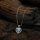 925 Real Silver Simulated Diamond Heart Pendant Necklace