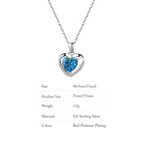 925 Real Silver Simulated Diamond Heart Pendant Necklace