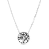 925 Silver Hearts Pendant Circle Necklace For Women