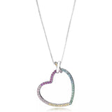 925 Silver Hearts Pendant Circle Necklace For Women