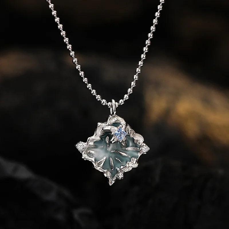 S925 Sterling Silver Diamond Pleated Necklace