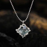 S925 Sterling Silver Diamond Pleated Necklace