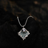 S925 Sterling Silver Diamond Pleated Necklace
