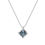 S925 Sterling Silver Diamond Pleated Necklace
