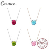 Sterling Silver Four Beads Charm Necklace for Women