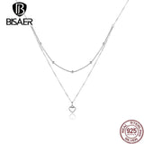925 Sterling Silver Heart Pendant Necklace Original Chain Women Gift EFN168