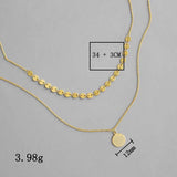 925 Silver Double Layer Pendant Necklace Chain for Women