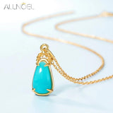 Amazonite Water Drop Pendant Necklace for Women