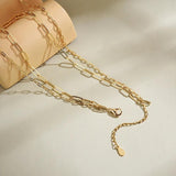 925 Silver Double Layer Choker with Long Cross Pendants Necklace
