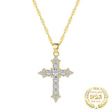 Zircon Cross Pendant Choker Necklace Women Rhinestone Lady Necklace