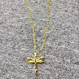 UNOde50 925 14K Dragonfly Necklace Jewelry