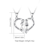 Eudora 925 Silver Cat Heart Necklace Set