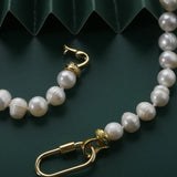 Freshwater Pearl Choker Necklace with Brass Plated Clasp