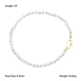 Freshwater Pearl Choker Necklace with Brass Plated Clasp