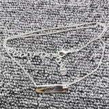 Electroplated 925 Silver Nameplate Necklace Love Lucky Holiday Gift
