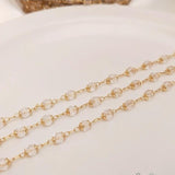 14K Gold-Filled 4MM Zircon Beads Necklace Chains DIY