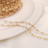 14K Gold-Filled 4MM Zircon Beads Necklace Chains DIY
