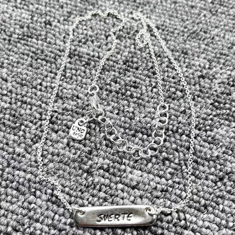U NOde50 925 Silver Nameplate Lucky Necklace Holiday Gift